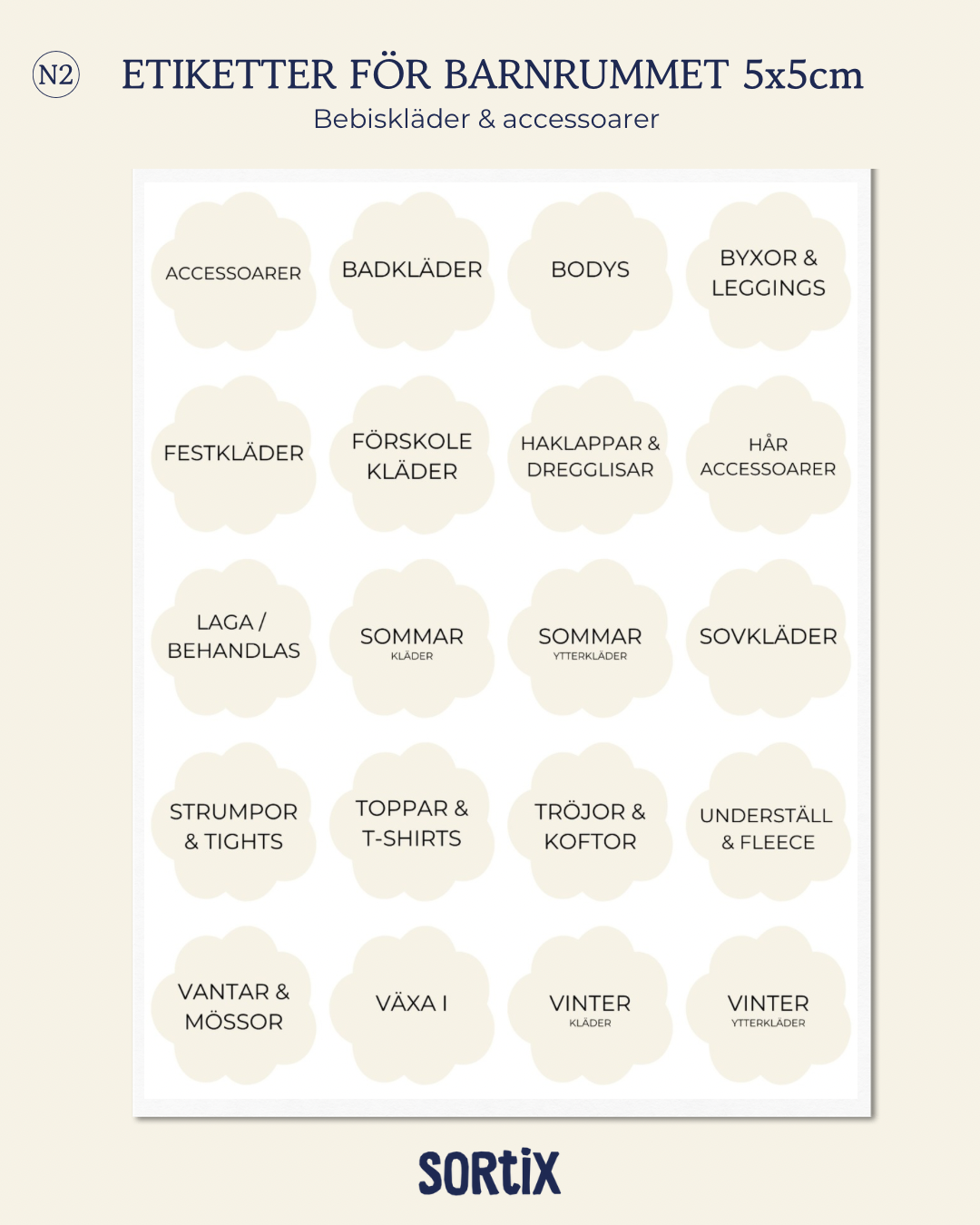 Etiketter för bebiskläder 20st