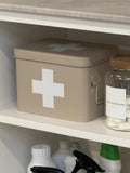 Medicinlåda i beige metall – bild 2