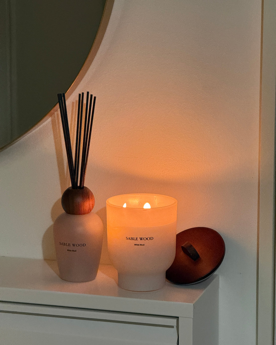 Doftpinnar med glasbehållare - white musk