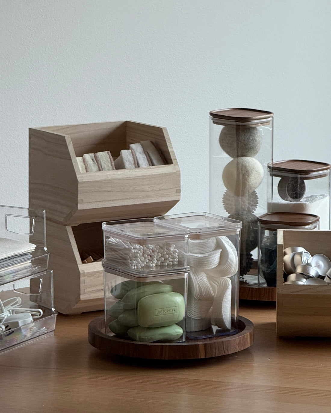 Fyrkantig lufttät förvaringsburk set om 3