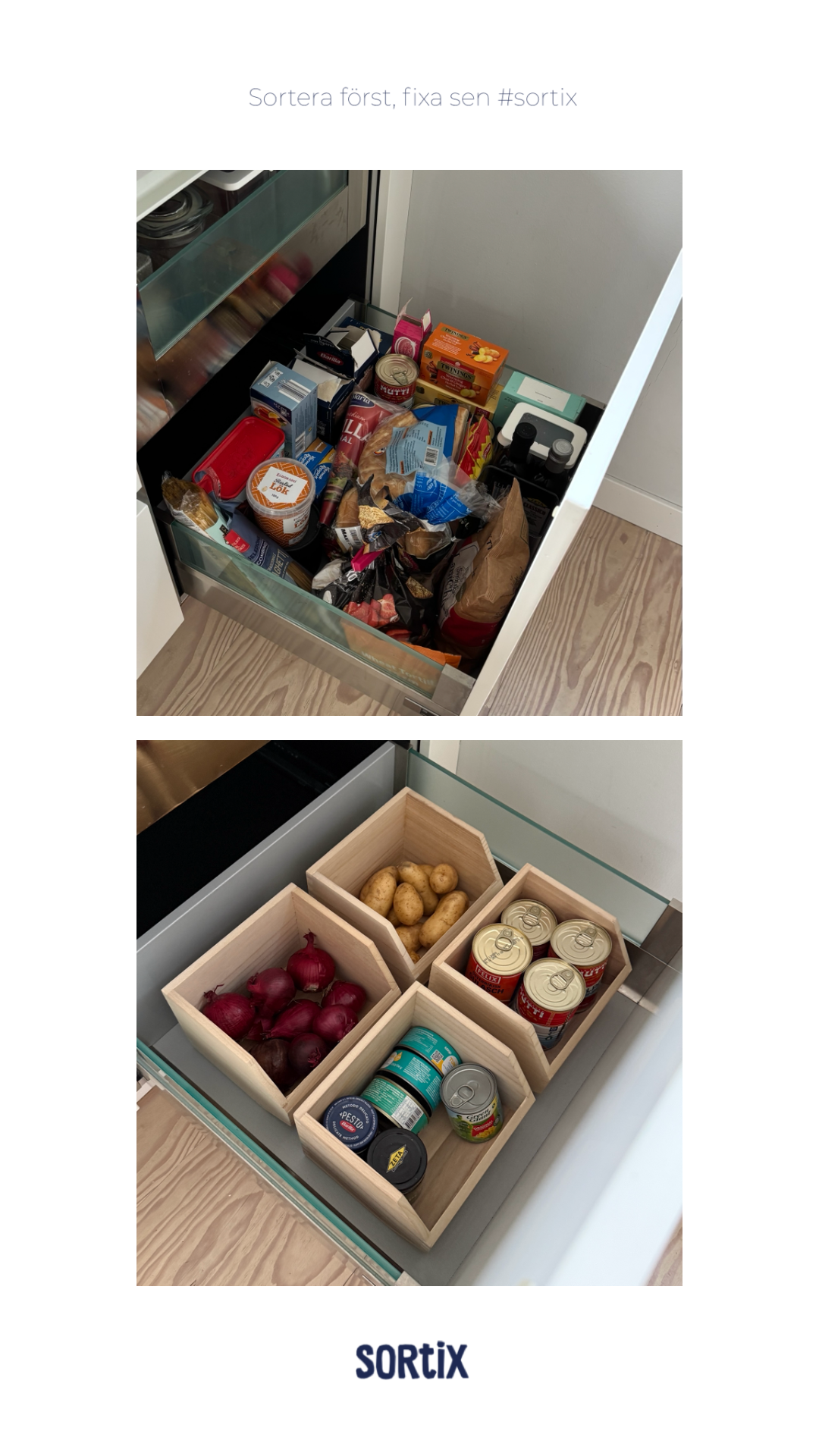 Jannis matförråd – organiseringskit för potatis, lök och konserver
