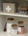 Medicinlåda i beige metall – bild 4
