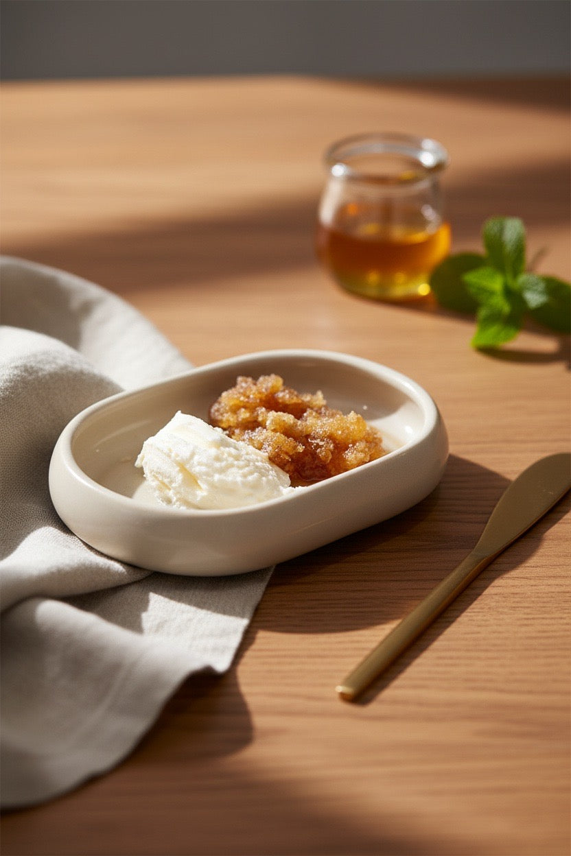 Bricard Bondy oval skål beige