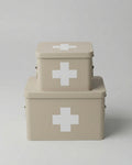 Medicinlåda i beige metall