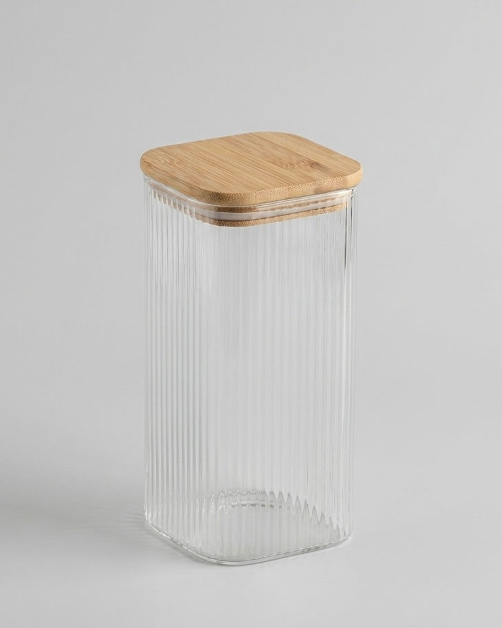 Fyrkantig glasburk Alba