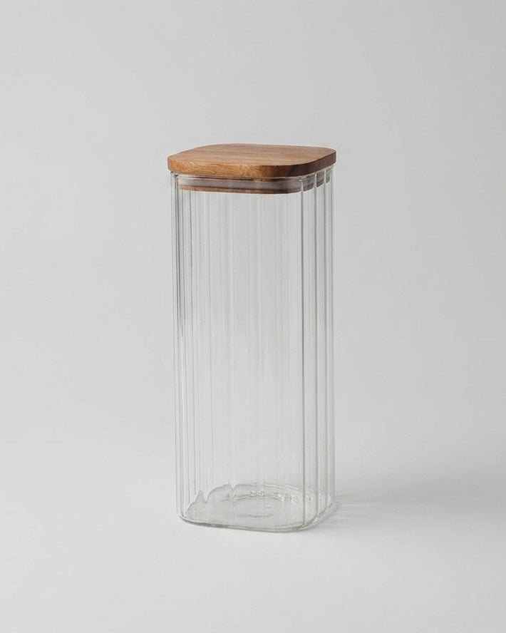 Fyrkantig glasburk Leia 1800 ml