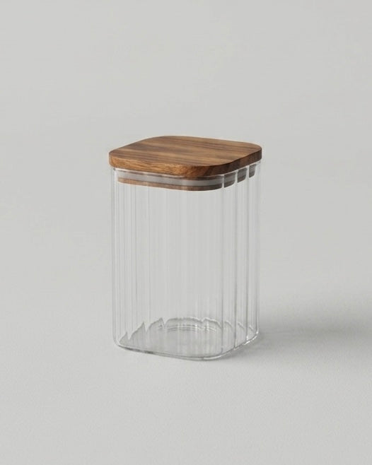Fyrkantig glasburk Leia 1200 ml