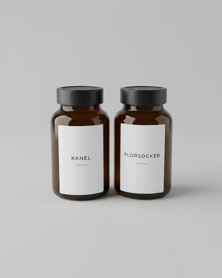 Glasburk med ströare 2-pack