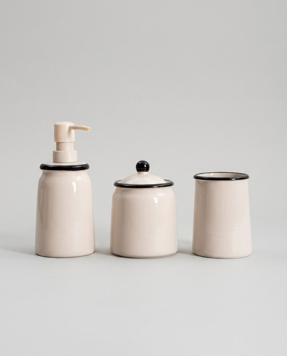 Keramik badrumsmugg beige – bild 3