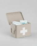 Medicinlåda i beige metall – bild 3
